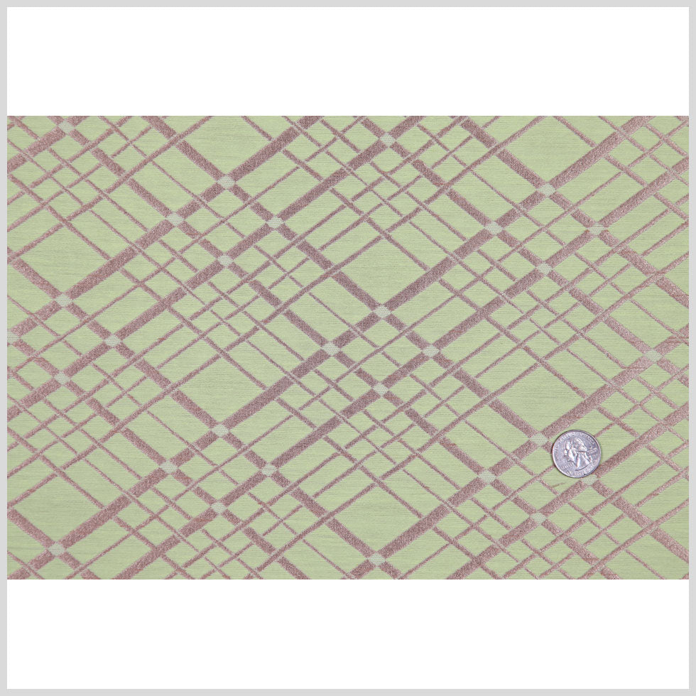 Muted Gold and Lime Double-Faced Italian Geometric Brocade