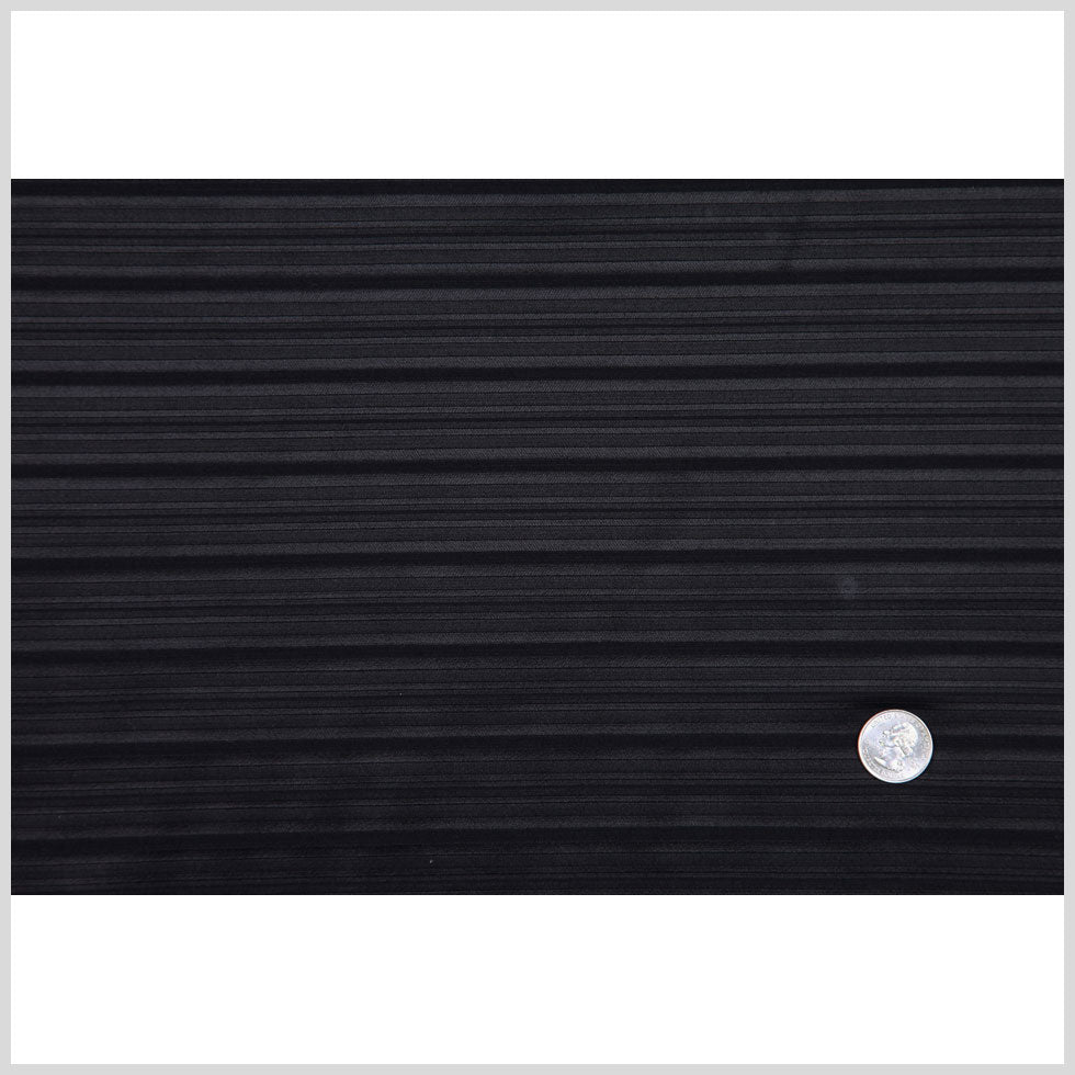 Italian Black Striped Polyester Woven