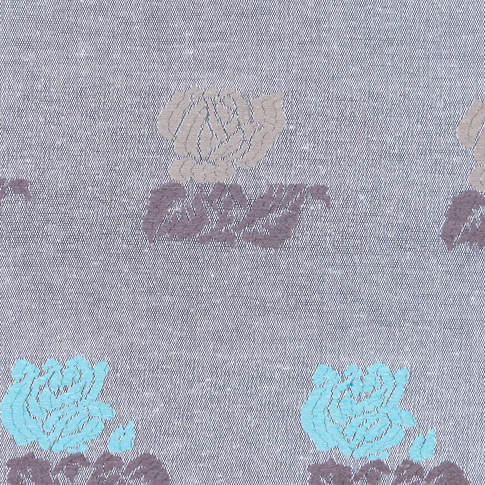 Italian Chinchilla, Sea Blue and Flint Gray Floral Jacquard