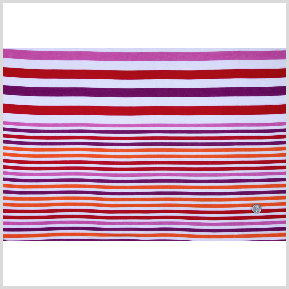 White/Multi-Colored Jersey Stripes