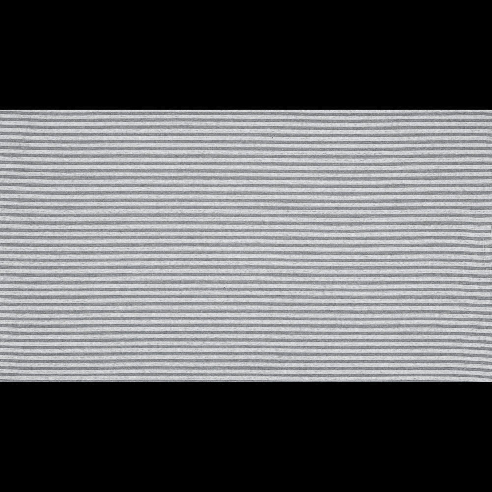 Sheer White Bengal Striped Stretch Cotton Jersey