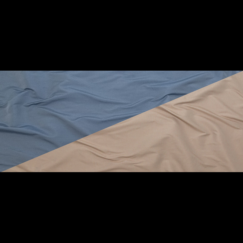 Bering Sea and Simply Taupe Reversible Polyester Taffeta