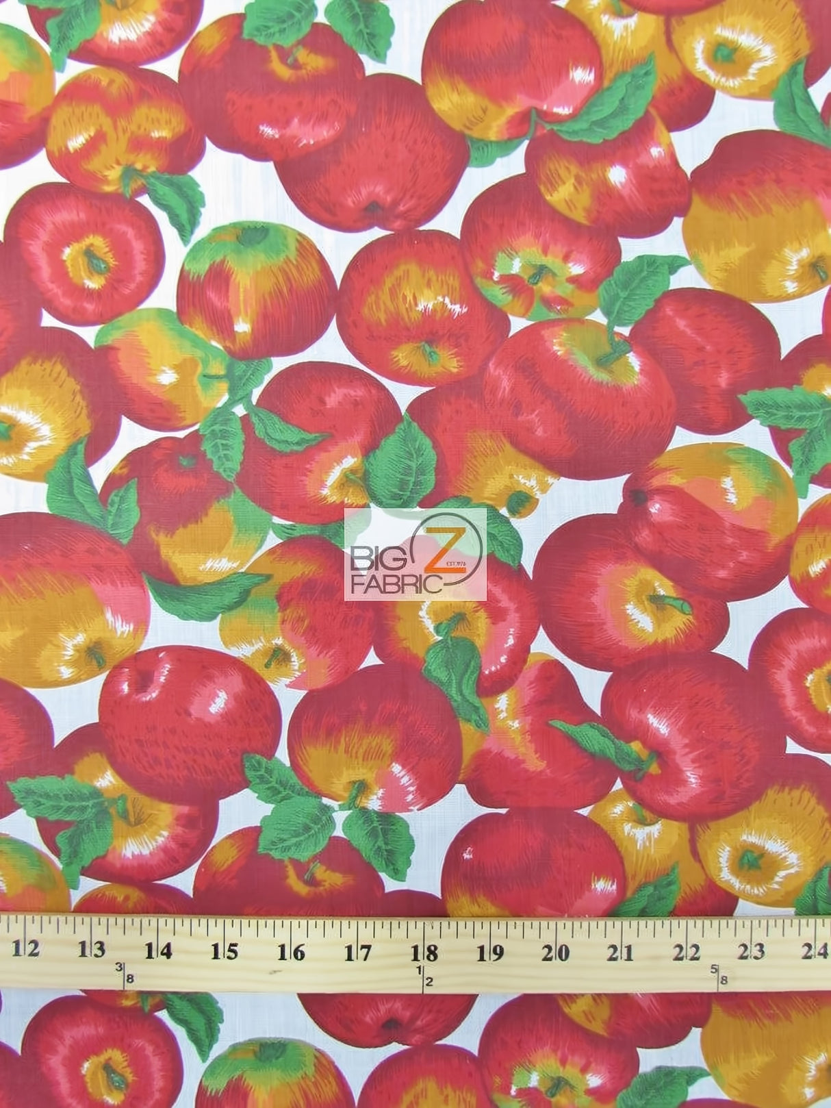 Apple White Cotton Polyester Fabric by the Yard
