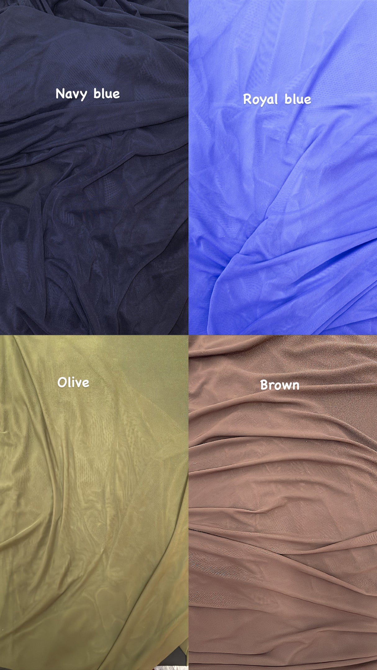 Power Mesh Nylon Spandex Fabric - Navy, Sheer Mesh, 60" Width (1 Yard)