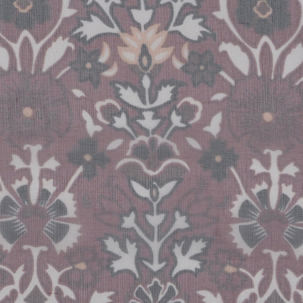 Mauve/Black/Peach/Cream/Chocol Paisley Print