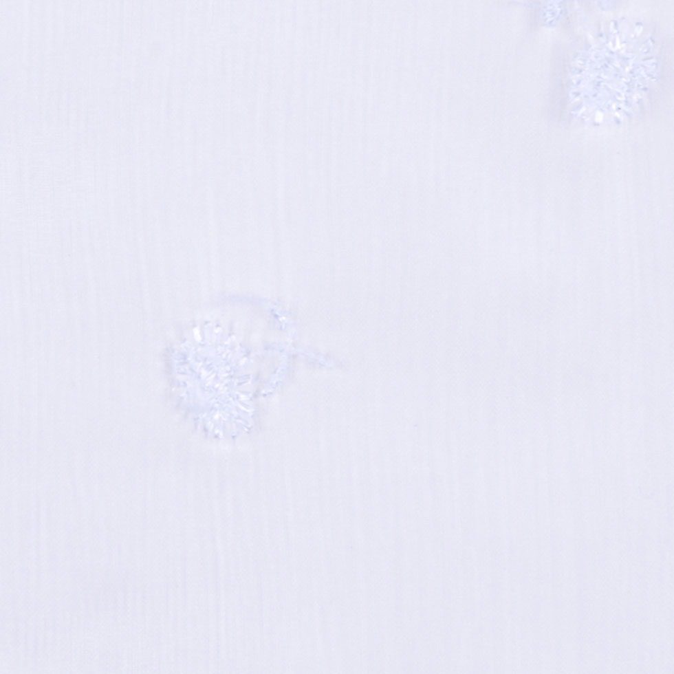 Carolina Herrera Italian Jet Stream Floral Cotton Embroidered Crinkled Silk Chiffon