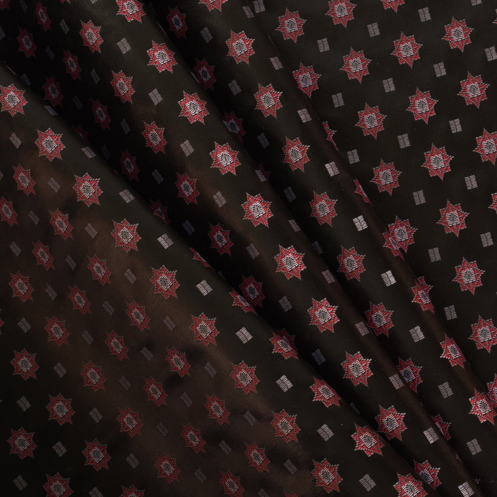 Famous Designer Black and Red Laminated Woven
