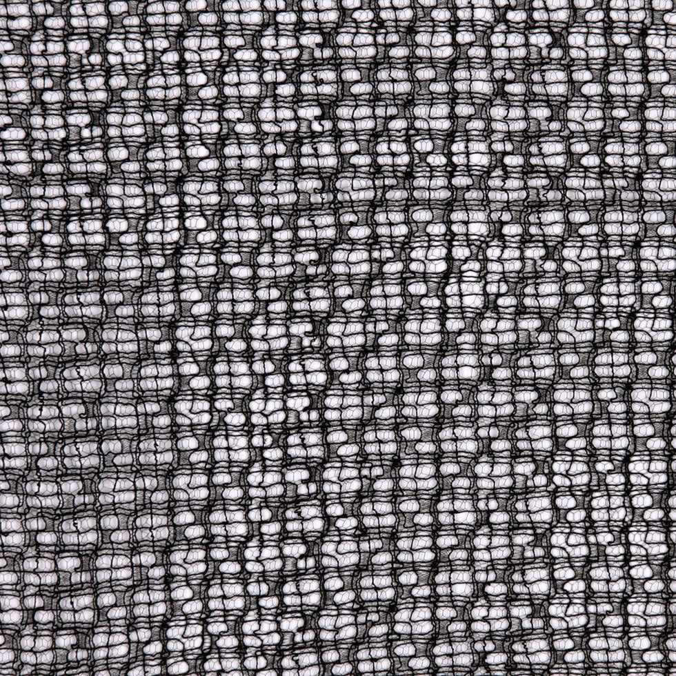 Black Abstract Delicate Silk Lace