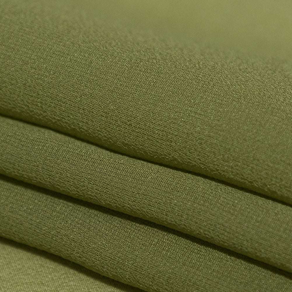 Italian Herbal Green Stretch Silk Chiffon