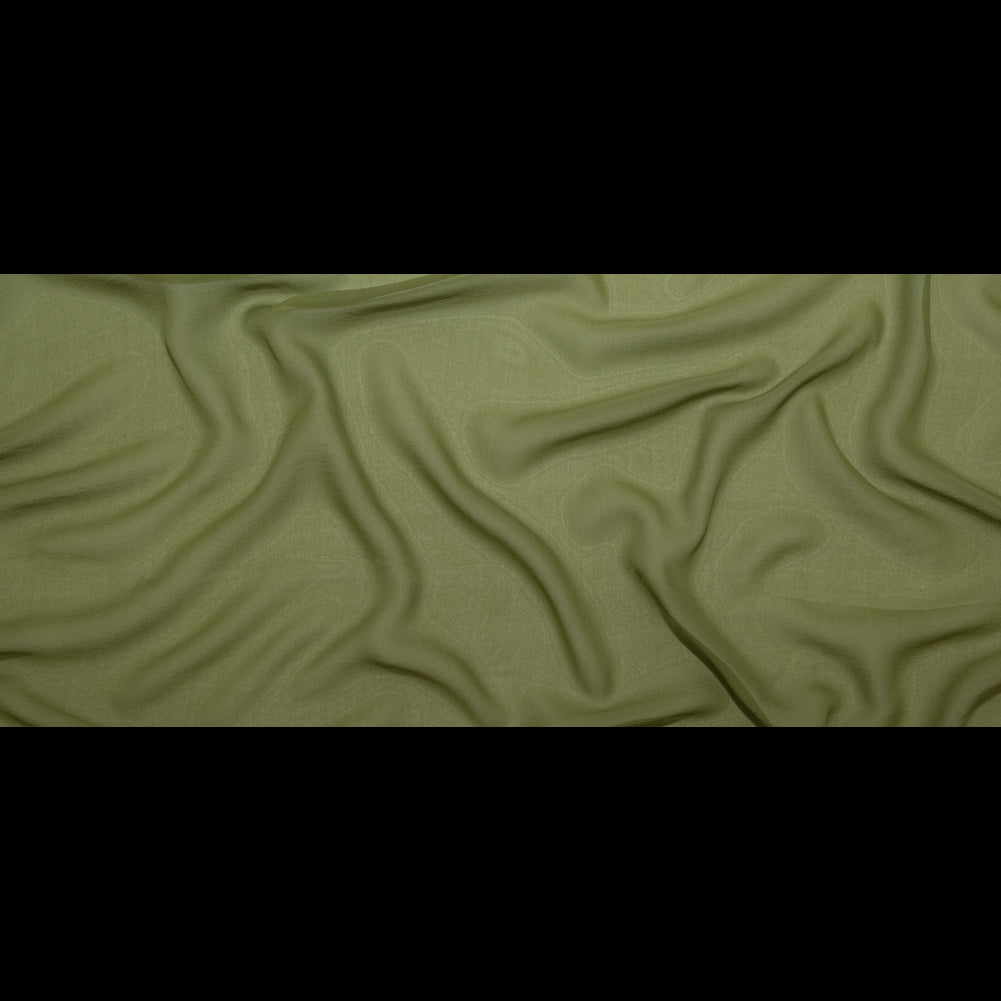Italian Herbal Green Stretch Silk Chiffon