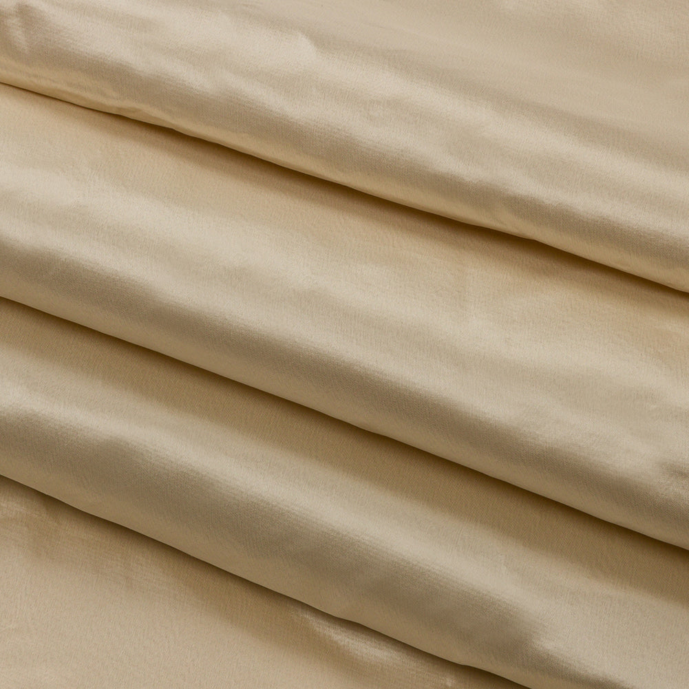 Cream Stiff Silk Satin with Metal Threads