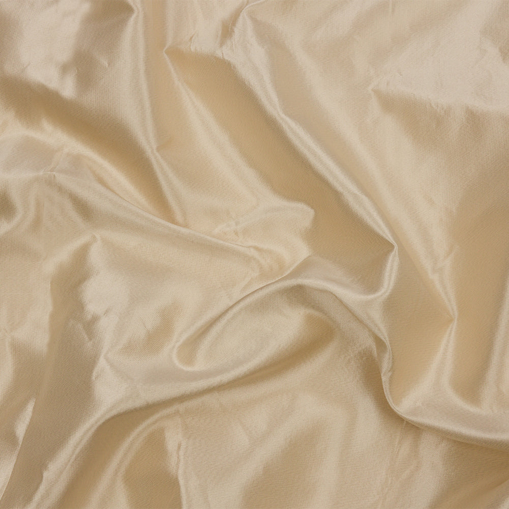 Cream Stiff Silk Satin with Metal Threads