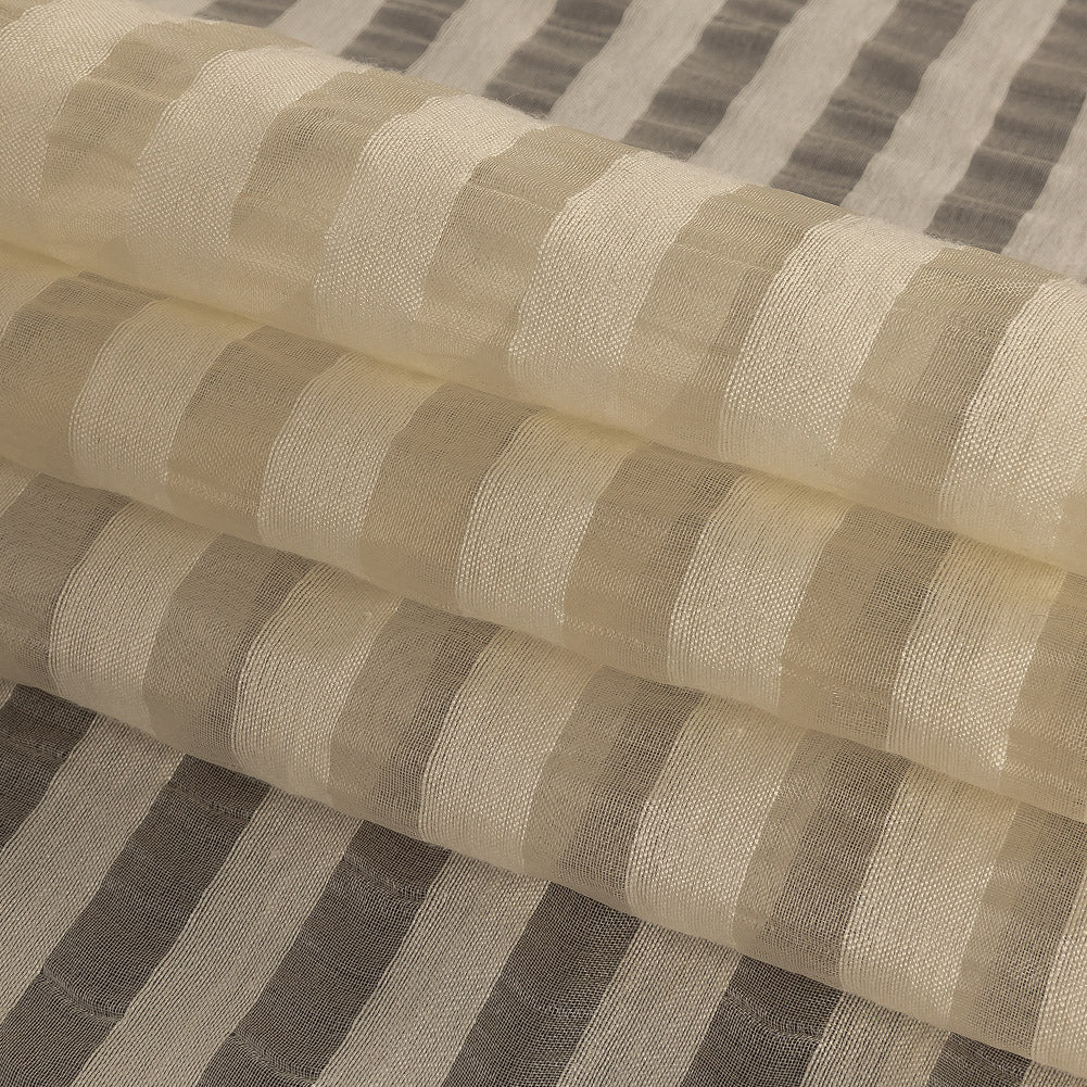 Jet Stream Striped Sheer Silk Woven
