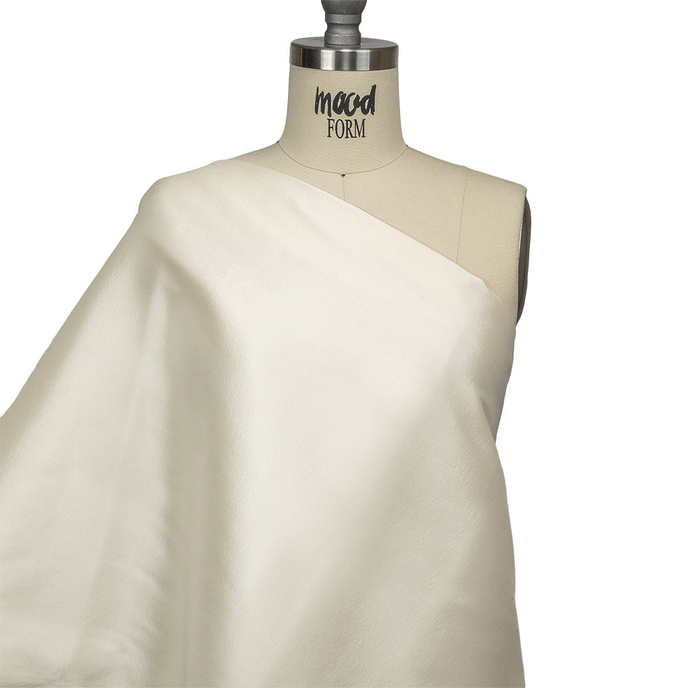 Cream Satin-Faced Silk and Wool Blended Woven