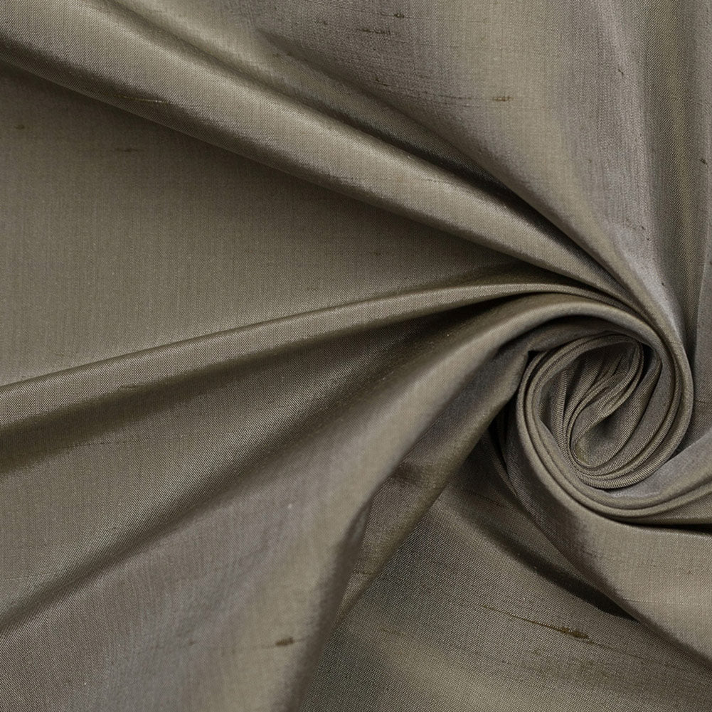 Silk Shantung - Iridescent Gray and Yellow - Shantung Collection