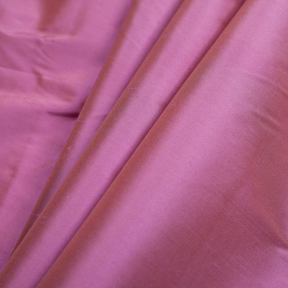 Silk Shantung - Iridescent Rose Pink and Peach - Shantung Collection