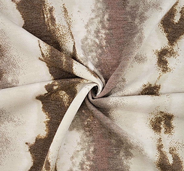 1 Yard French Terry Taupe Brown Knit Fabric, Stretch Polyester Rayon 58/60 Inches Wide