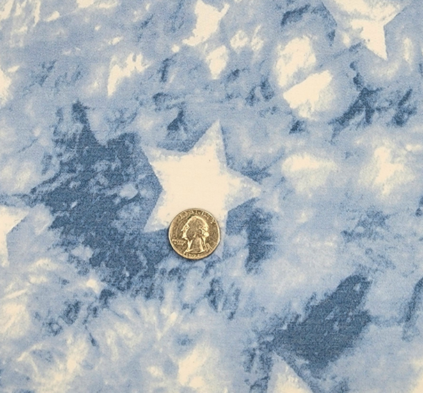 1 Yard French Terry Blue Knit Fabric, Soft Stretch Polyester Rayon 58/60 Inches Wide