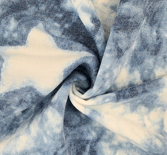 French Terry 1D1429 Polyester Rayon Spandex Fabric - Denim Blue, 58/60" Width