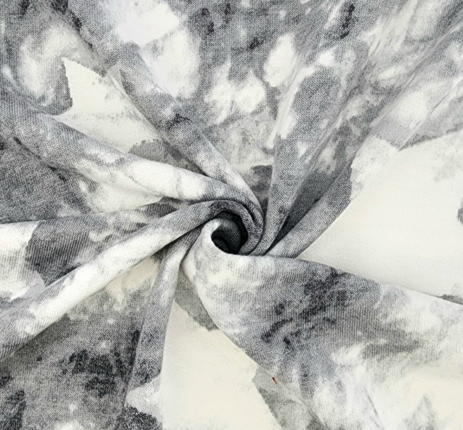French Terry 1D1429 Gray Polyester Rayon Spandex Fabric - Gray, 58/60" Width