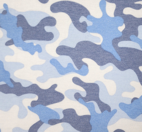 1 Yard French Terry Blue Knit Fabric Polyester Rayon Spandex Blend 58/60 Inches Wide