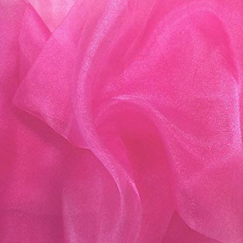 1 Yard Fuchsia Sparkle Sheer Organza Fabric 60" Wide