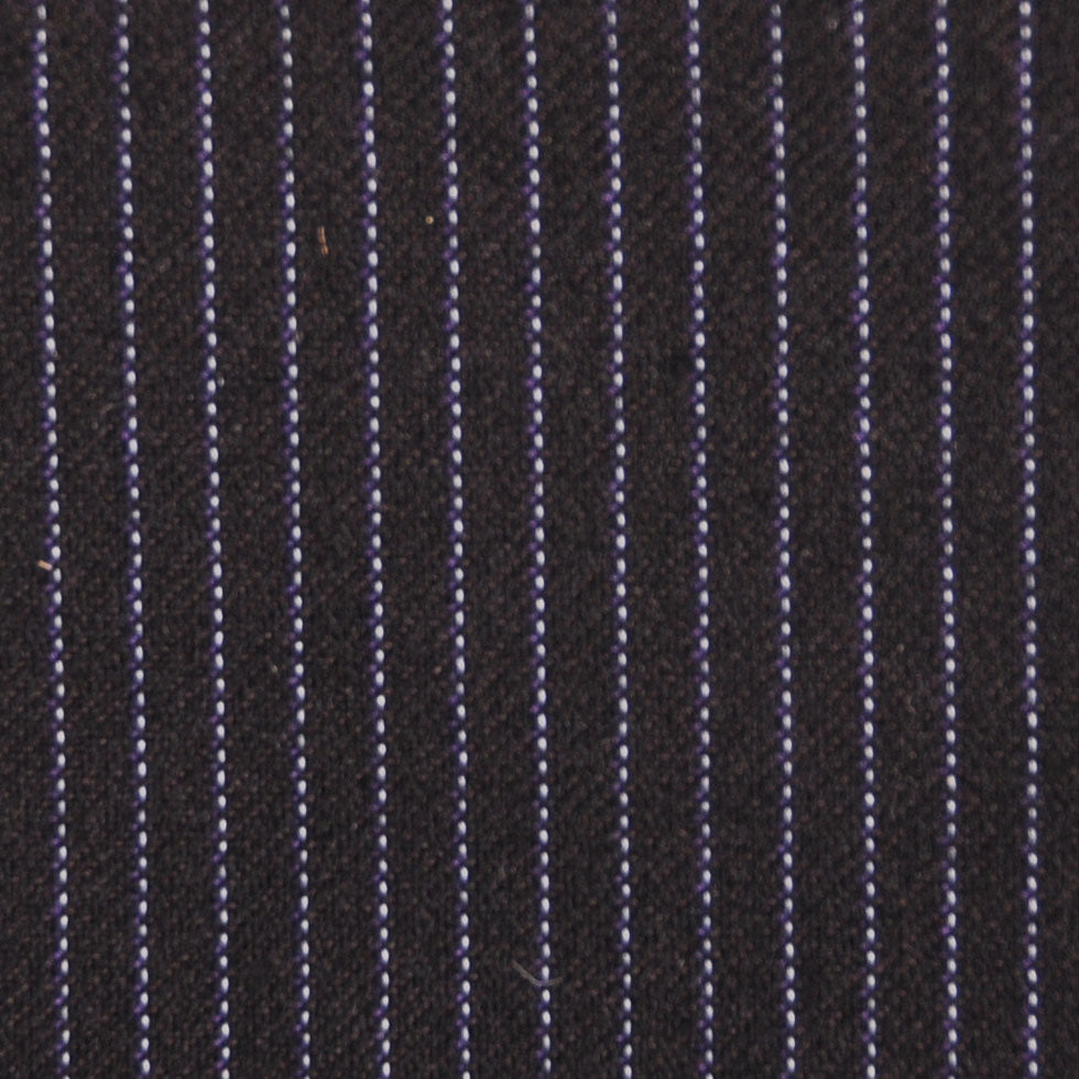 Black-Brown/Purple/White Striped Suiting