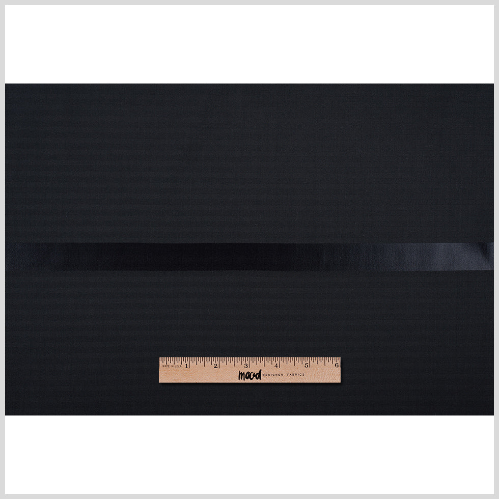 Black Herringbone Wool Suiting