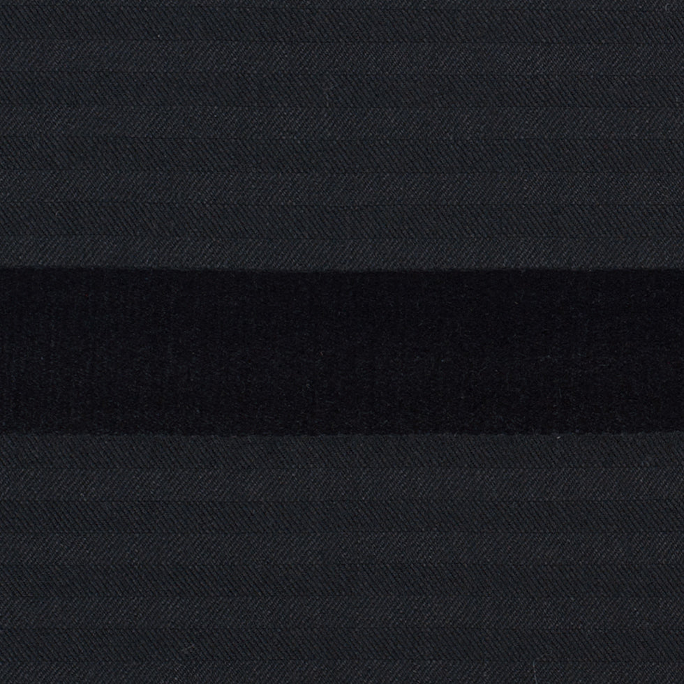 Black Herringbone Wool Suiting