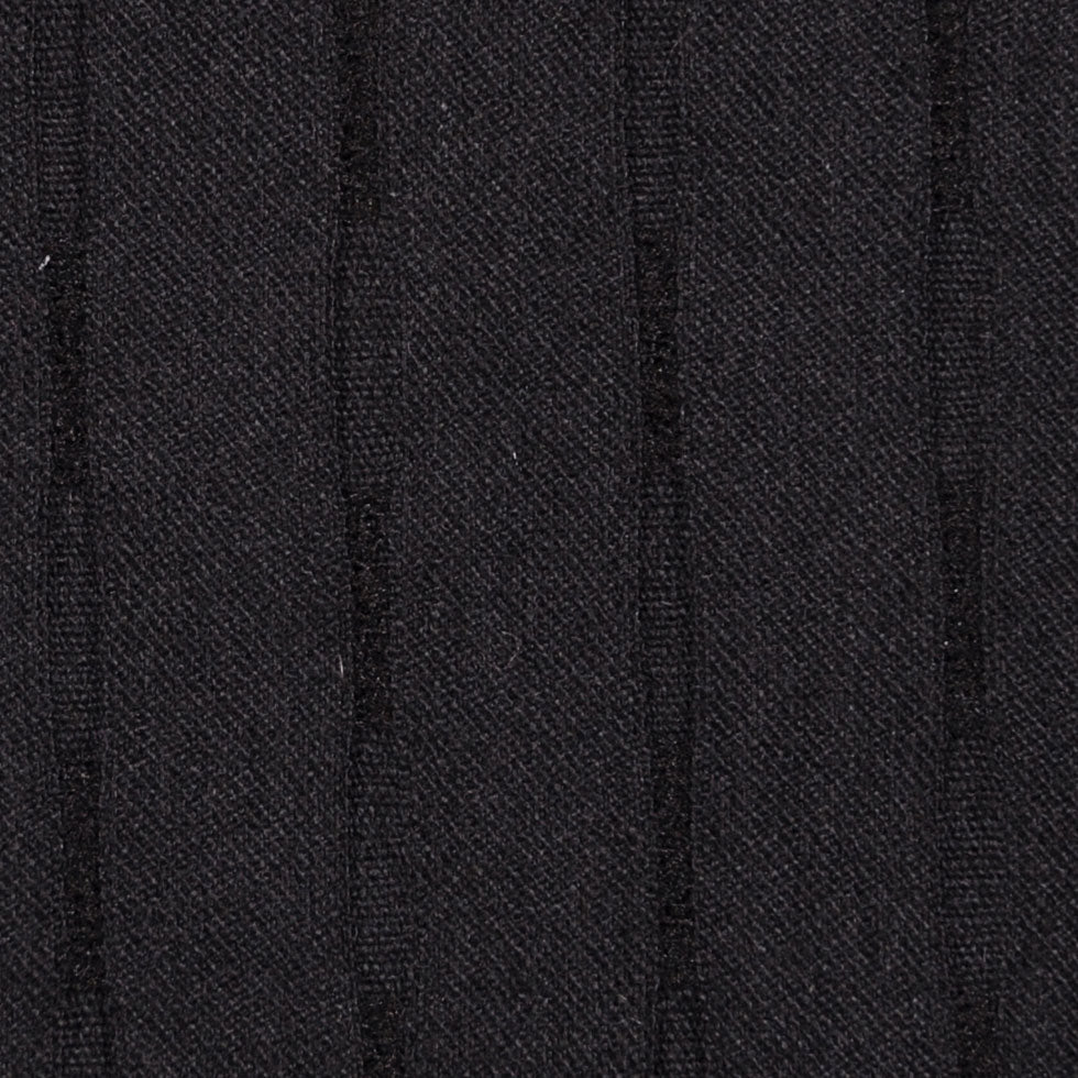 Italian Black Stretch Wool-Rayon Suiting