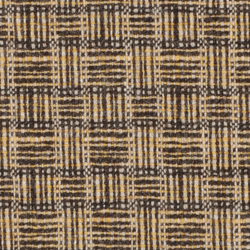 Italian Charcoal/Pastel Yellow/Off-White Checks Wool Suiting
