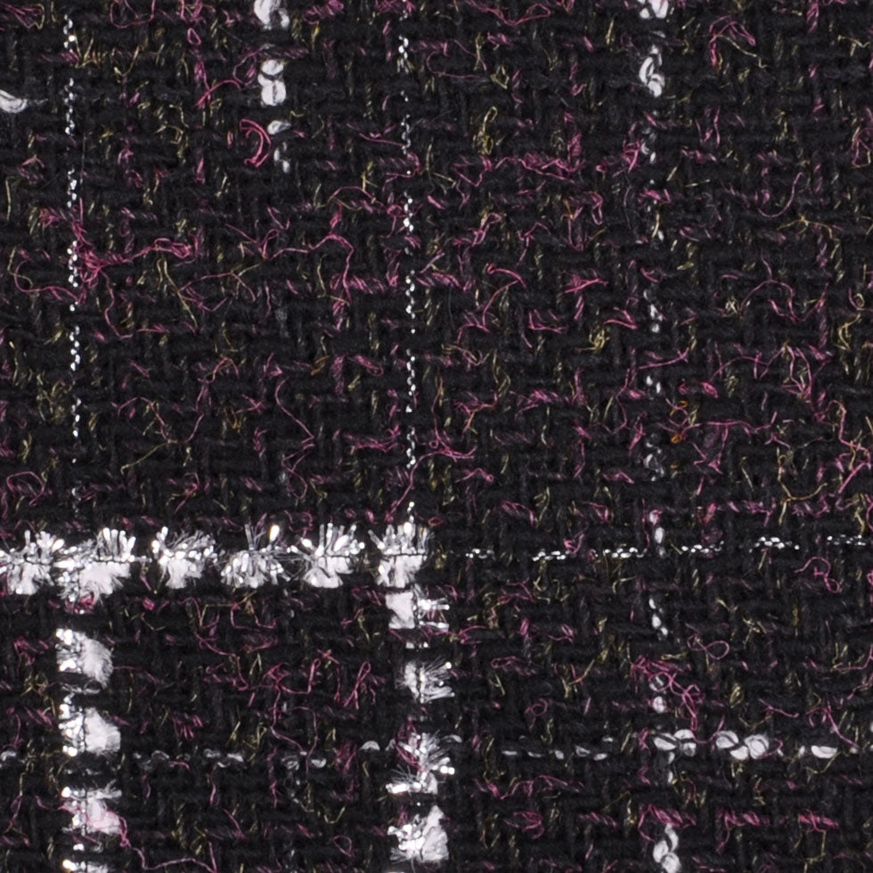Black/White/Silver Solid Woven