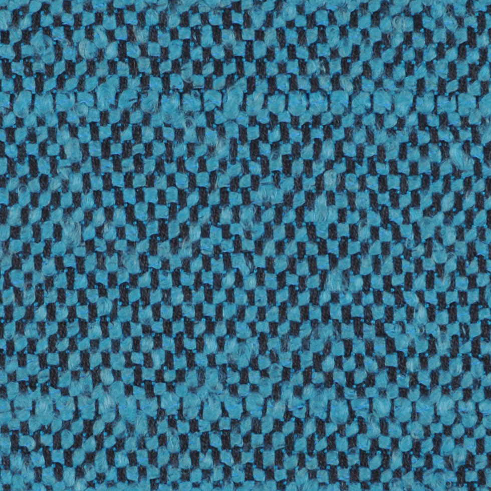 Aqua and Black Slubbed Polyester Woven