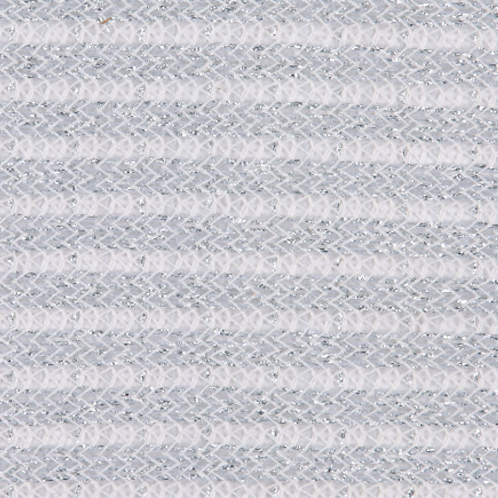 Metallic Silver Wool Blend Striped Knit