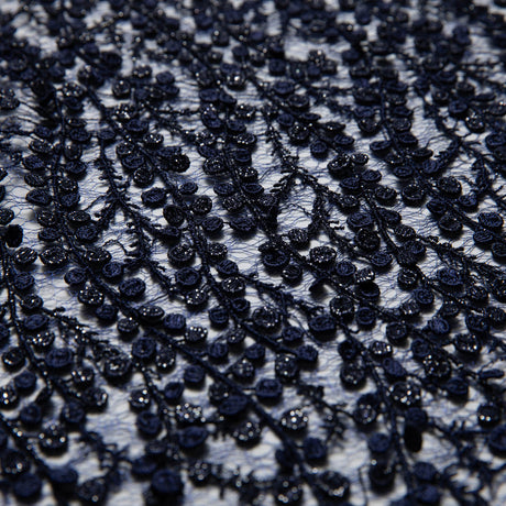 1 Yard Seagull Tulle Lace Fabric MP/P Dalang Embroidered Glorious Pattern 50/52" Wide