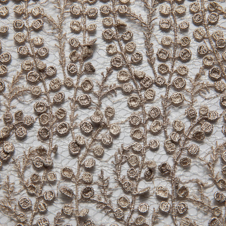 1 Yard Seagull Tulle Lace Fabric MP/P Dalang Embroidered Glorious Pattern 50/52" Wide