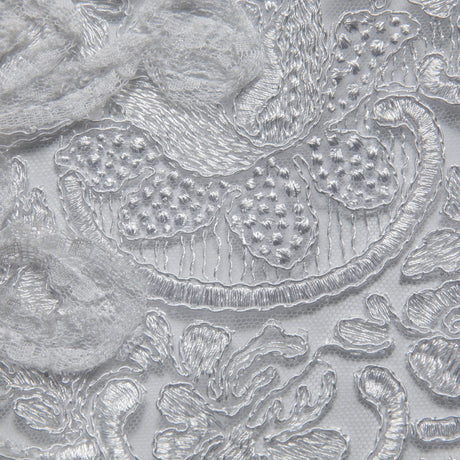 1 Yard Tulle Lace Fabric with Embroidery and Tape Work, 52" Wide