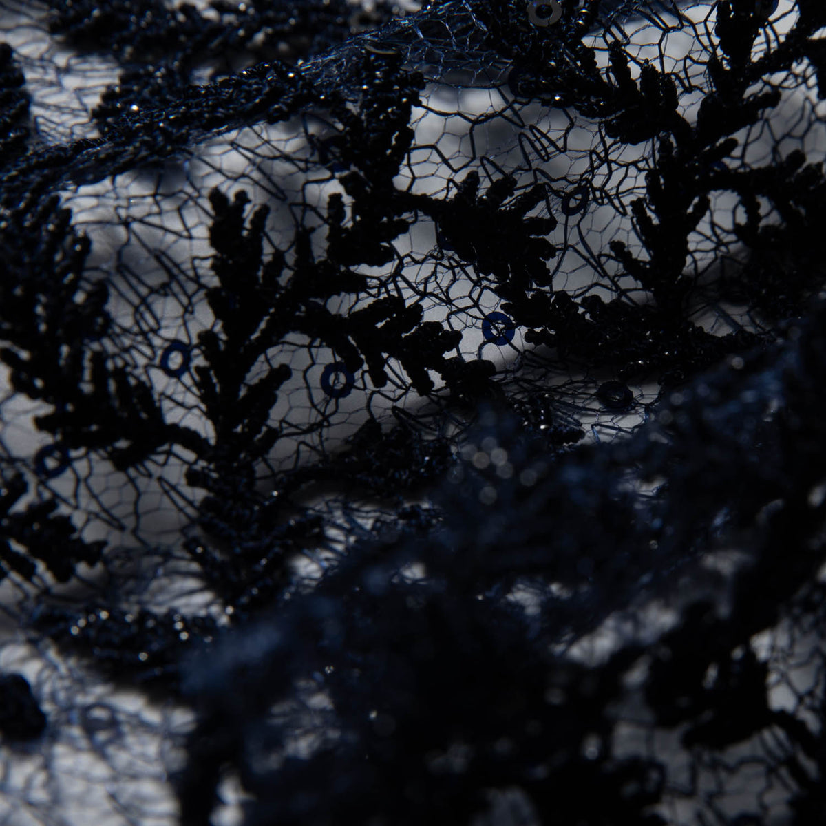 1 Yard Delicate Embroidered Tulle Lace Fabric with Intricate Design 50/52" Wide