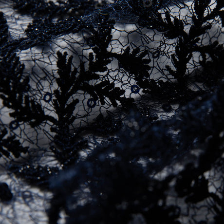 1 Yard Delicate Embroidered Tulle Lace Fabric with Intricate Design 50/52" Wide