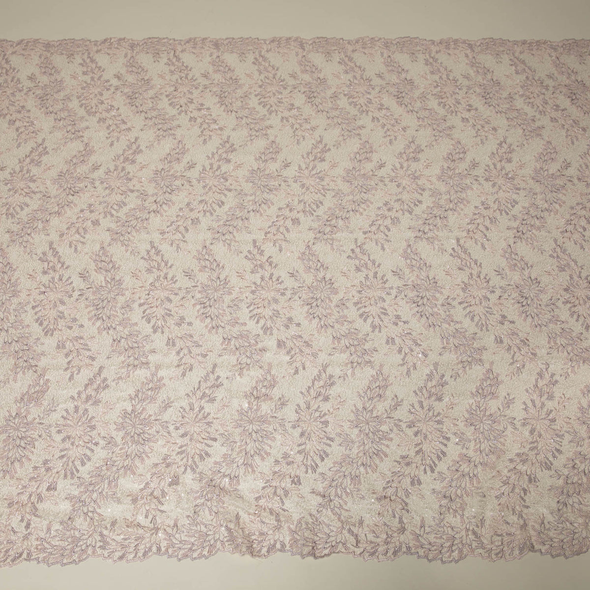 1 Yard Tulle Lace Fabric Embroidered with Applique and Intricate 3D Pattern, 100% Polyester, 50/52" Wide