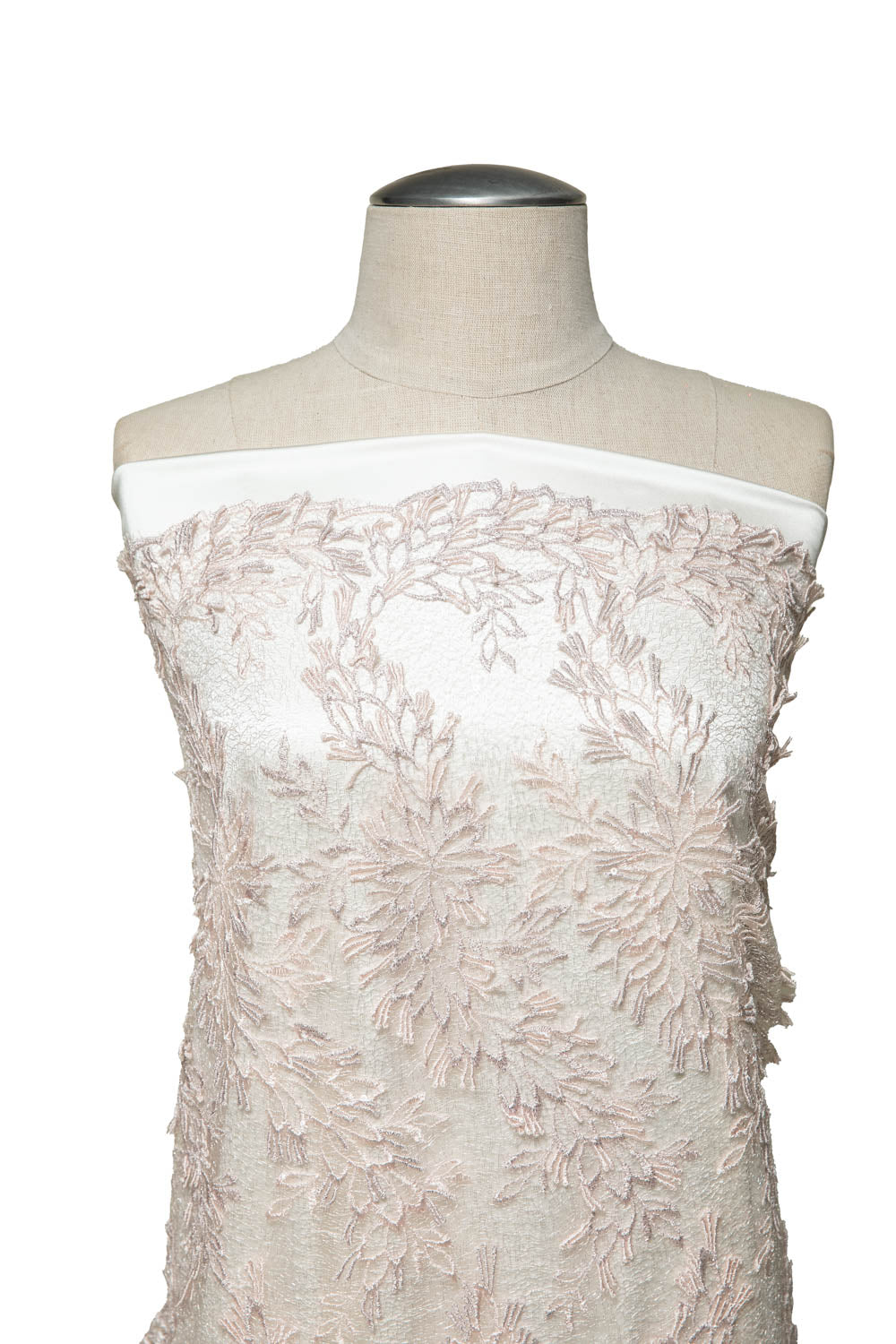 1 Yard Tulle Lace Fabric Embroidered with Applique and Intricate 3D Pattern, 100% Polyester, 50/52" Wide