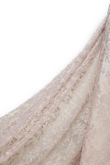 1 Yard 50/52" Wide Tulle Lace Fabric with 3D Embroidered Appliqué 100% Polyester Textile