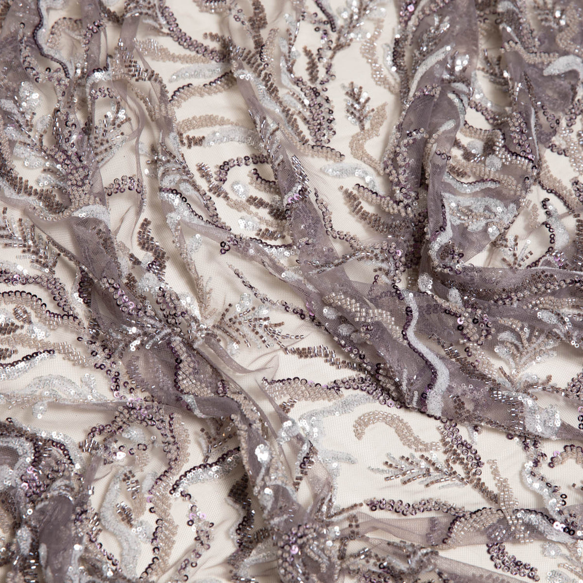 1 Yard Embroidered Lace Fabric Beaded, Sequined with Amazing Rich Design 50/52" Wide