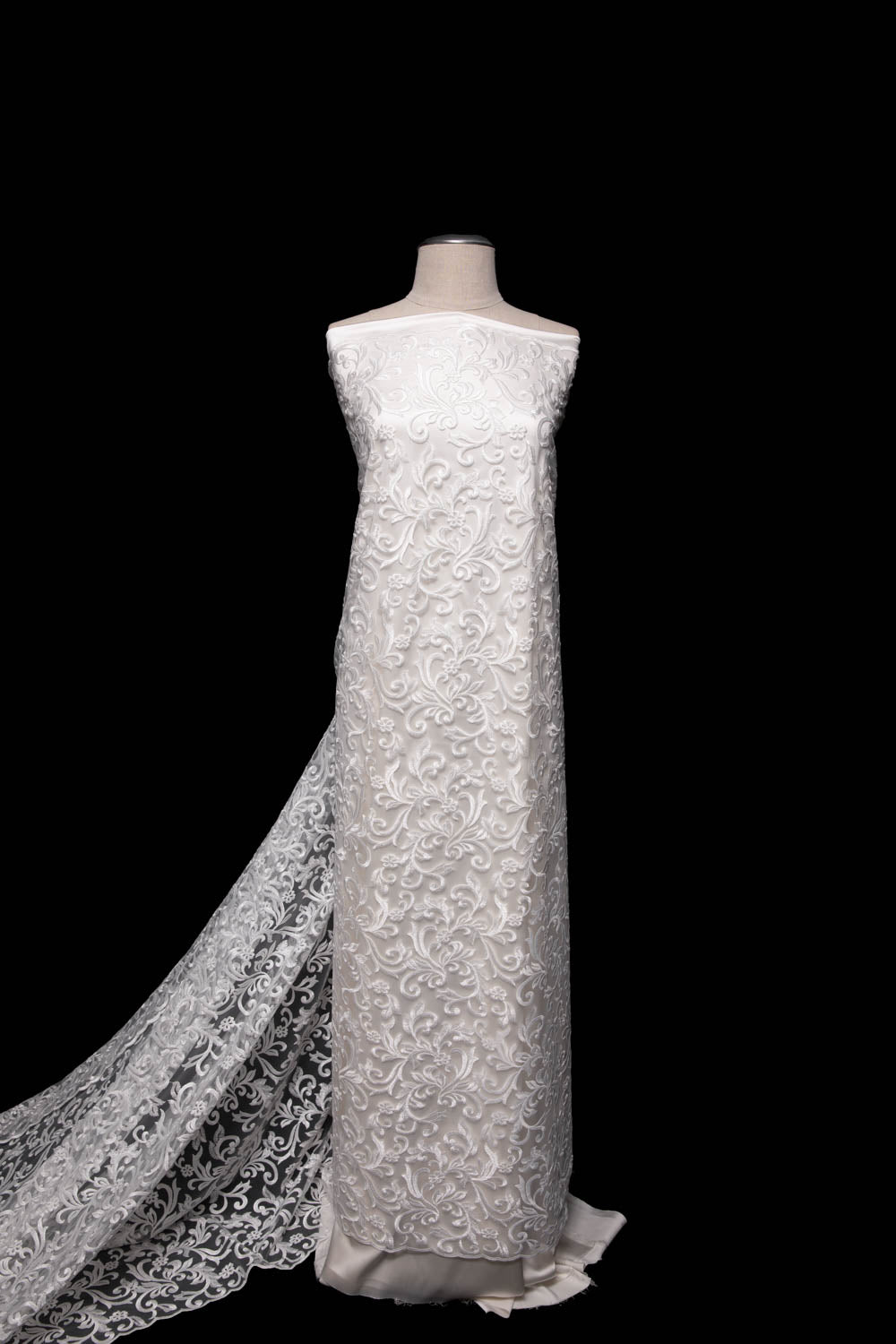 1 Yard Tulle Lace Fabric with Intricate Embroidery, 50/52" Wide 100% Polyester