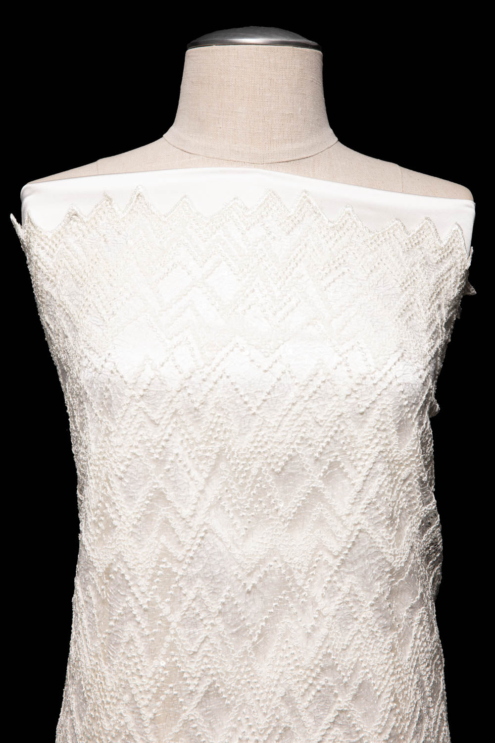 1 Yard Elegant Lace Tulle Fabric with Metallic Embroidery and Sequins, 50/52" Wide, 100% Polyester