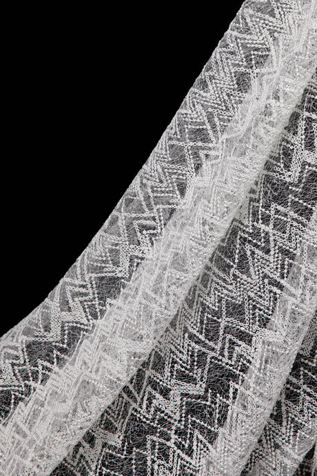 1 Yard Elegant Lace Tulle Fabric with Metallic Embroidery and Sequins, 50/52" Wide, 100% Polyester