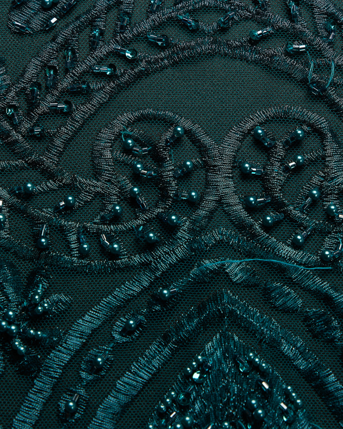 1 Yard Sophisticated Embroidered Beaded Sequined Lace Fabric 50/52" Wide Polyester for Wedding & Couture