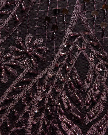 1 Yard Sophisticated Embroidered Beaded Sequined Lace Fabric 50/52" Wide Polyester for Wedding & Couture