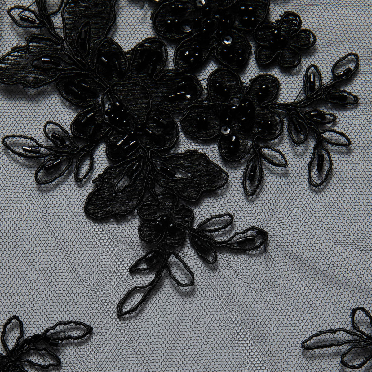 1 Yard 52" Wide Tulle Lace Fabric Embroidered with Intricate Design