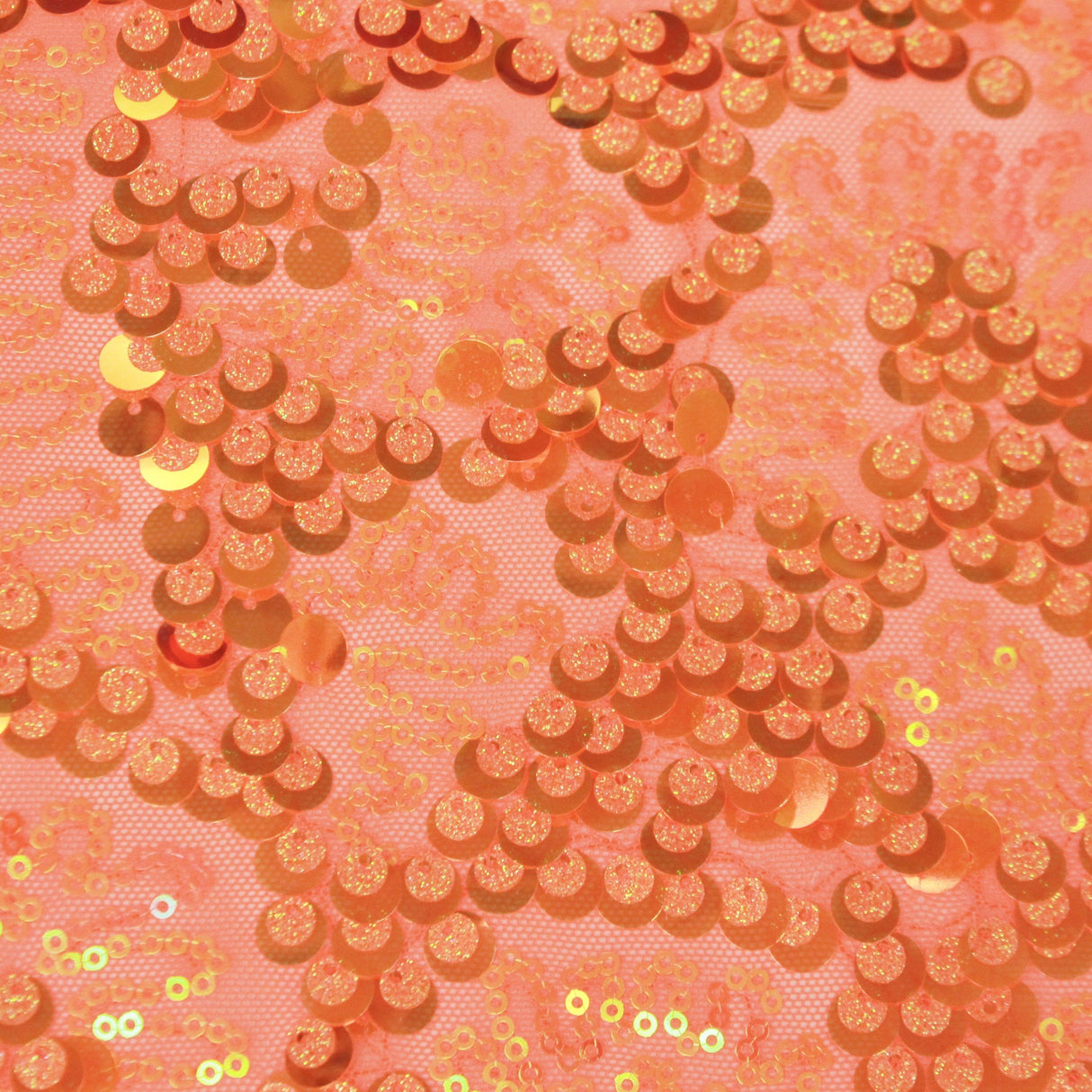 Fame Stretch Mesh Sequin Polyester Fabric - 2-Way Stretch, Embroidered Sequins, 50" Width, 287 GSM (1 Yard)